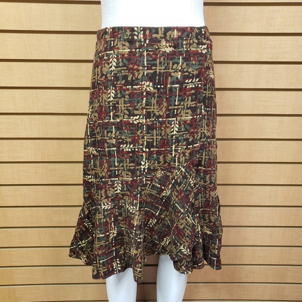Ann Taylor Loft Ruffle Skirt Abstract Print Size 4